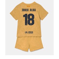 Barcelona Jordi Alba #18 Udebanesæt Børn 2022-23 Kortærmet (+ Korte bukser)